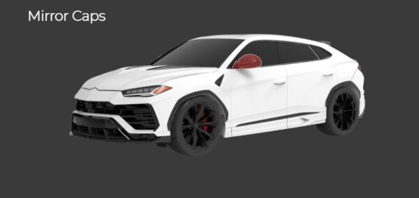 1016 Industries Forged Carbon Mirror Caps for Lamborghini Urus Narrow