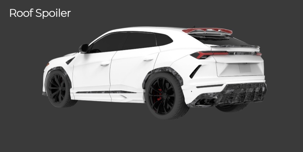 1016 Industries Forged Carbon Roof Spoiler for Lamborghini Urus Narrow