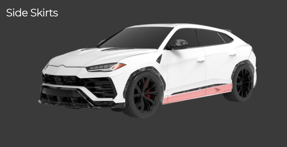 1016 Industries Forged Carbon Side Skirts for Lamborghini Urus Narrow