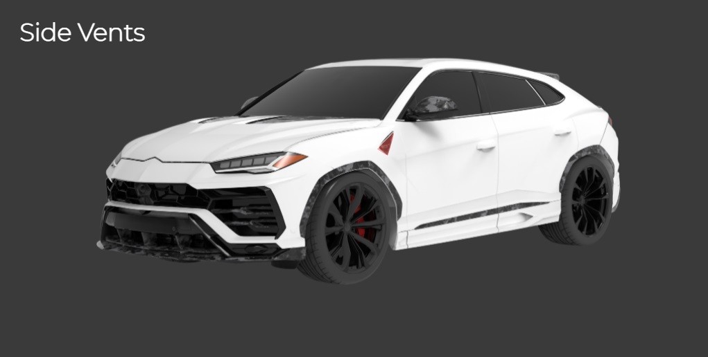 1016 Industries Forged Carbon Side Vents for Lamborghini Urus Narrow