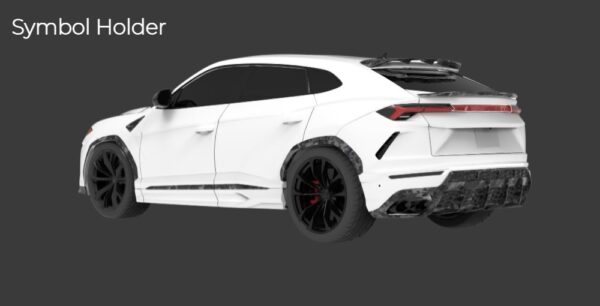 1016 Industries Forged Carbon Symbol Holder for Lamborghini Urus Narrow