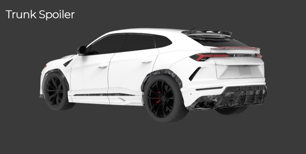 1016 Industries Forged Carbon Trunk Spoiler for Lamborghini Urus Narrow