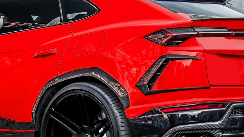 DMC Forged Carbon Fiber Rear Bumper Trims Air Vents Covers for Lamborghini Urus