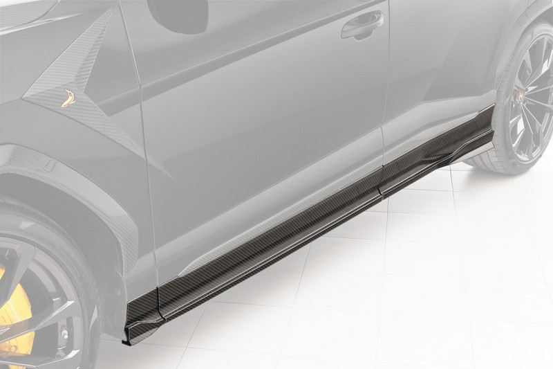 TopCar Visible Carbon Fiber Side Skirt Extensions for Lamborghini Urus