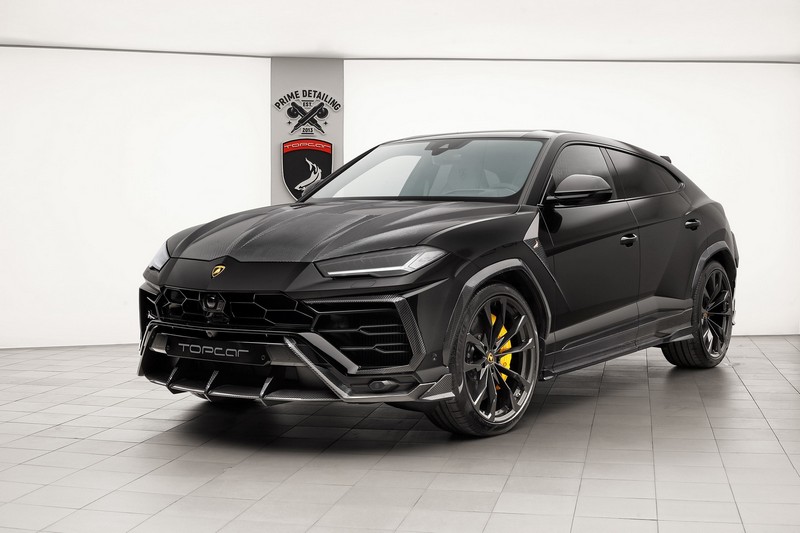 TopCar Visible Carbon Fiber Side Skirt Extensions for Lamborghini Urus