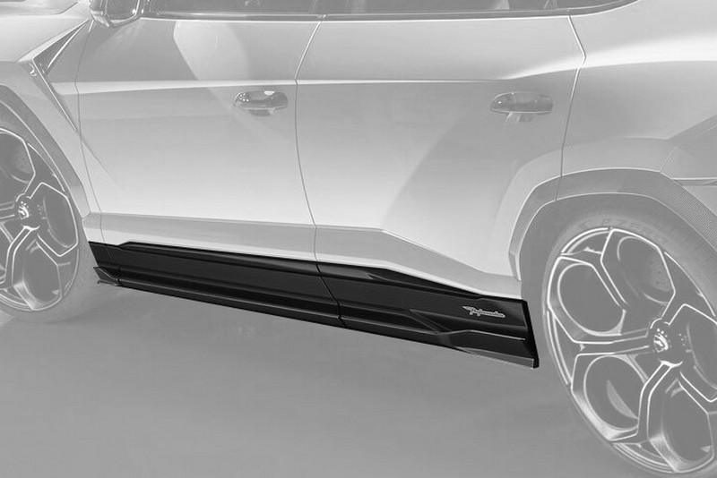 TopCar Side Skirt Extension, 6 pcs, Visible Carbon Fiber for Lamborghini Urus Performante
