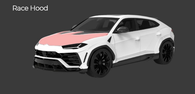 1016 Industries Carbon V2 Race Hood for Lamborghini Urus (2018-2020)