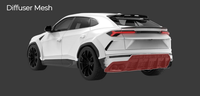 1016 Industries Carbon Diffuser Mesh for Lamborghini Urus (2018-2020)