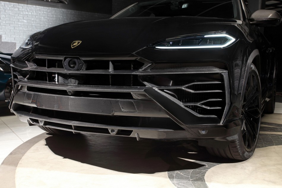 TopCar Visible Carbon Fiber Front Bumper Bottom Lip for Lamborghini Urus SE Light Pack